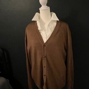 Brown Button-Up Cardigan
